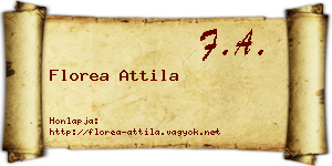 Florea Attila névjegykártya